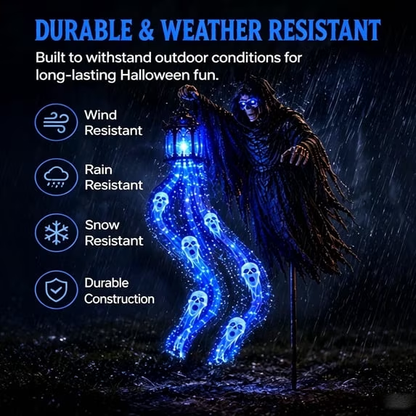 💀Halloween Grim Reaper Animated Garden Light|Grim Reaper Halloween Yard Decoration