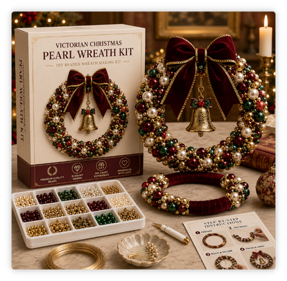 🎄✨ Plymagic DIY Christmas Wreath Pearl Art Kit🎁