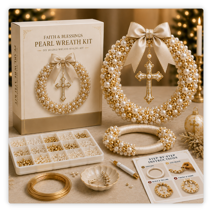 🎄✨ Plymagic DIY Christmas Wreath Pearl Art Kit🎁
