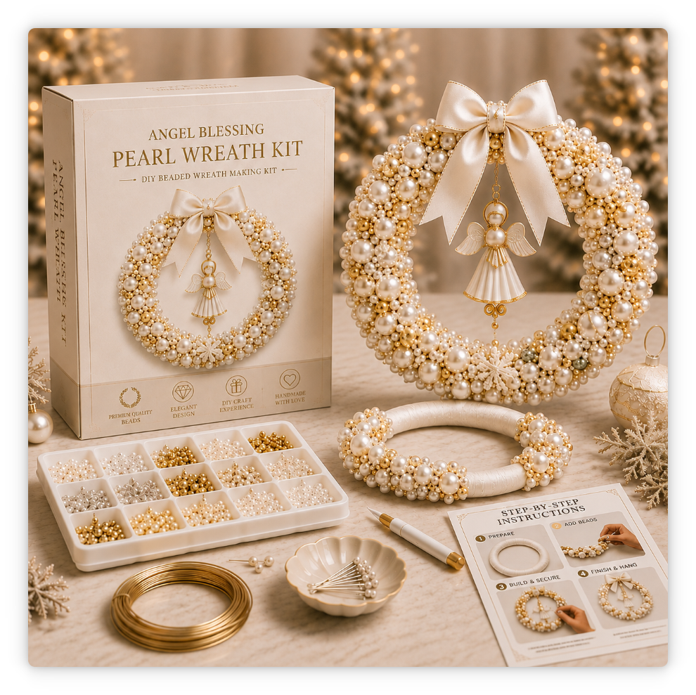 🎄✨ Plymagic DIY Christmas Wreath Pearl Art Kit🎁