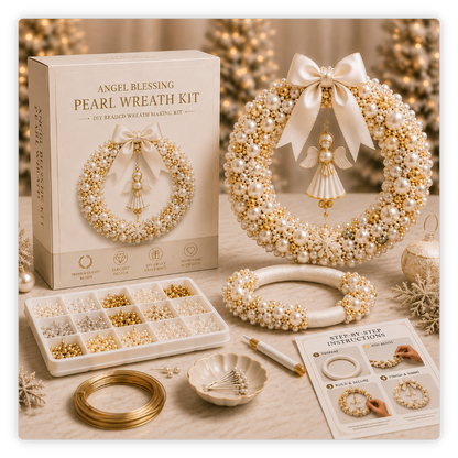 🎄✨ Plymagic DIY Christmas Wreath Pearl Art Kit🎁