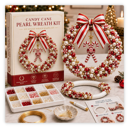 🎄✨ Plymagic DIY Christmas Wreath Pearl Art Kit🎁