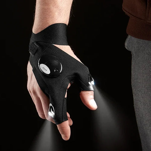 LED Flashlight Gloves – Hands-Free Work Light for Men & Women