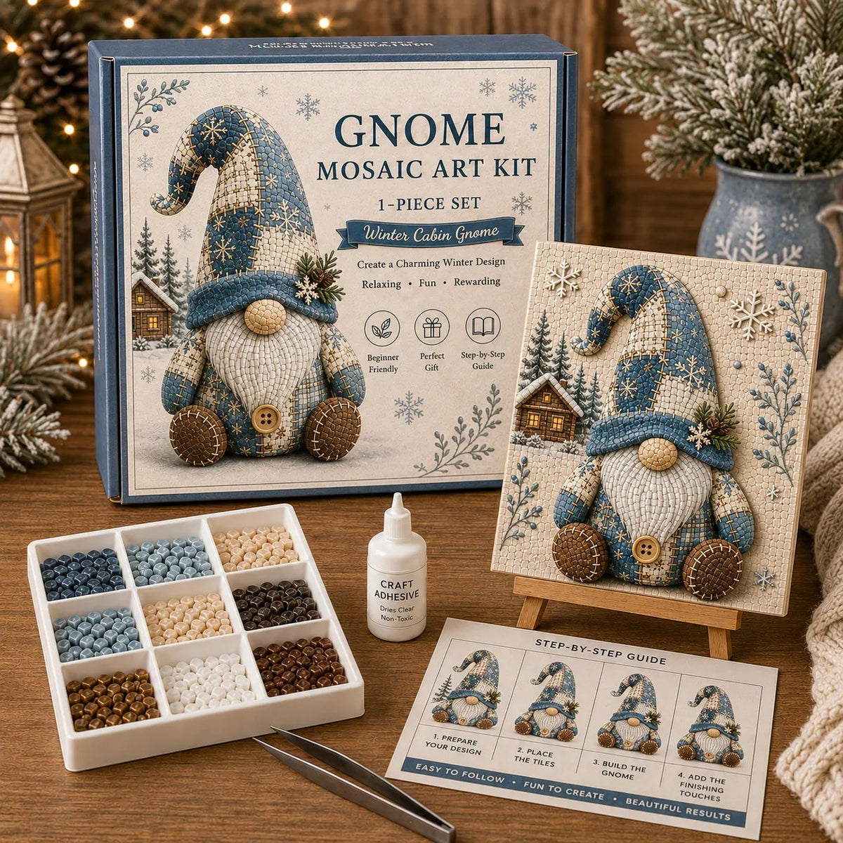 🔥💕Last Day 50% OFF -  🌸Gnome Mosaic Art Kit – Create Your Own Charming Handmade Masterpiece