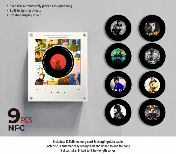 🎵 Iconic Pop Star NFC Fridge Magnet Music Player | Retro Vinyl Style Decor