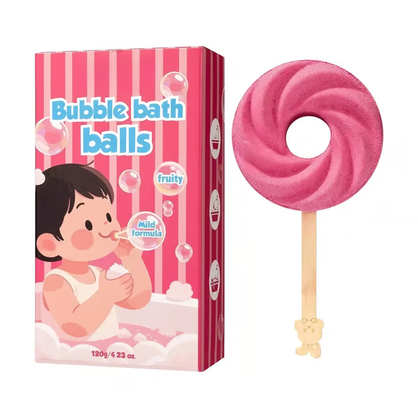 (🎁Last Day 49% OFF)🍭Cute Lollipop Bath Bomb,Colorful Bubble Bath Ball for Fun Bath Time