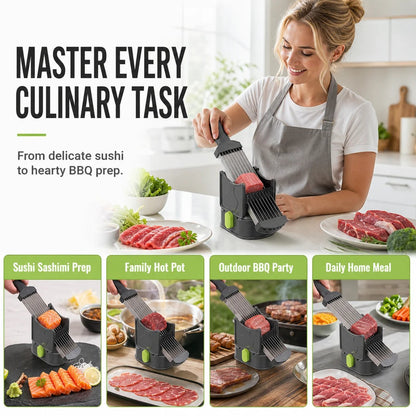 Professional Manual Fresh Meat Slicer and Shredder - Food-Grade Stainless Steel Kitchen Tool for Beef and Fish