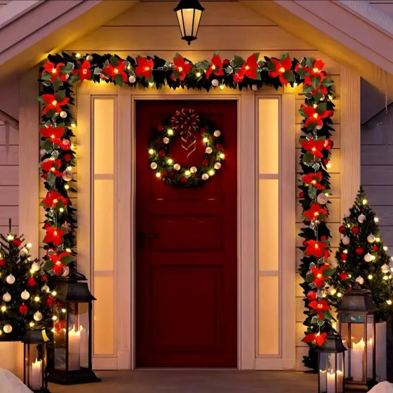 Christmas LED Garland String Lights – Festive Home Decor and Merry Christmas Ornament🌺