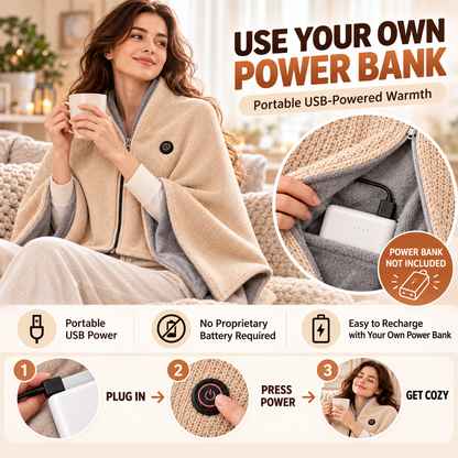 ⛄LIMITED-TIME 49% OFF‼️💞54K+ SOLD⭐🔥 USB HEATED WEARABLE SHAWL