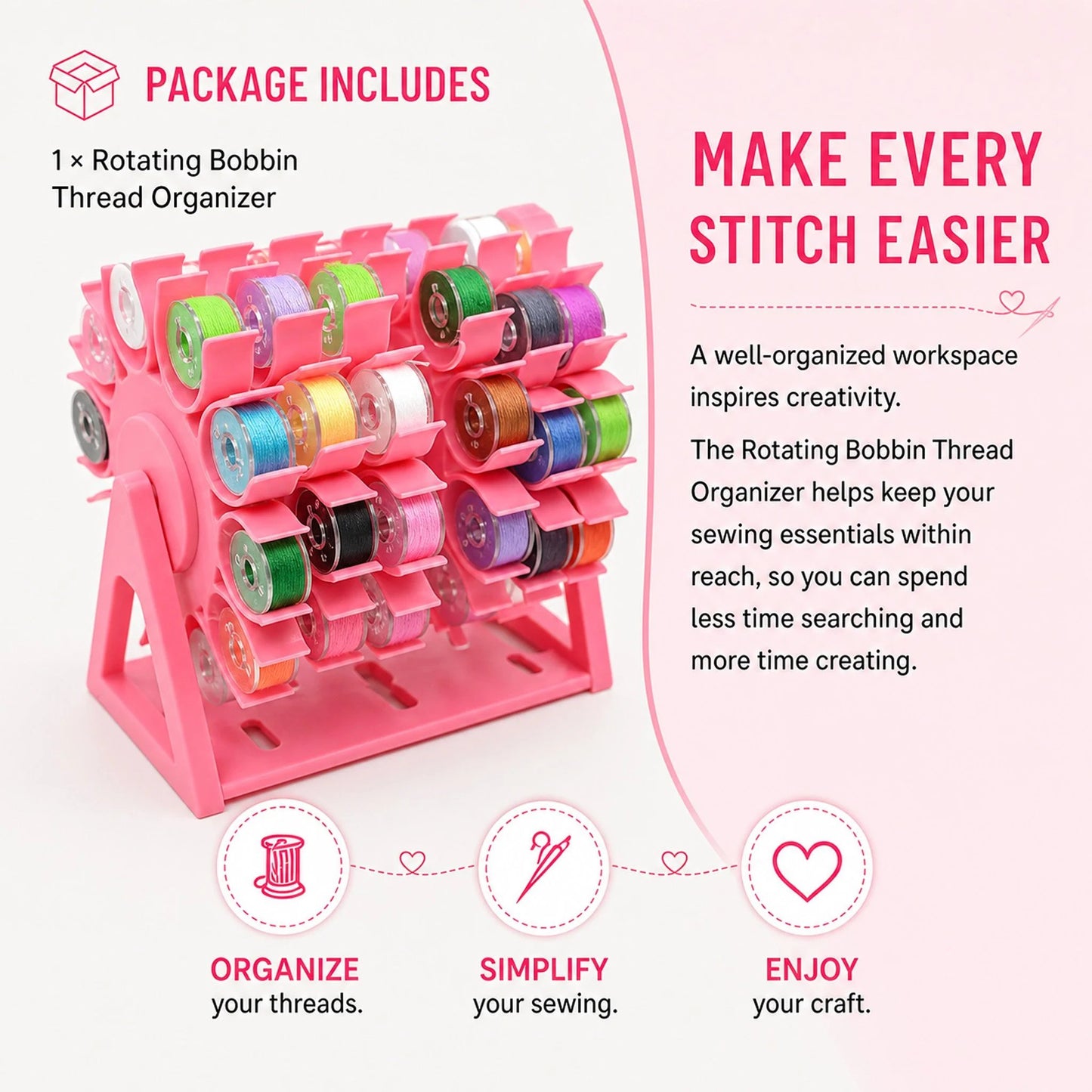 🔥HOT SALES 49% OFF🧵Rotating Bobbin Thread Organizer