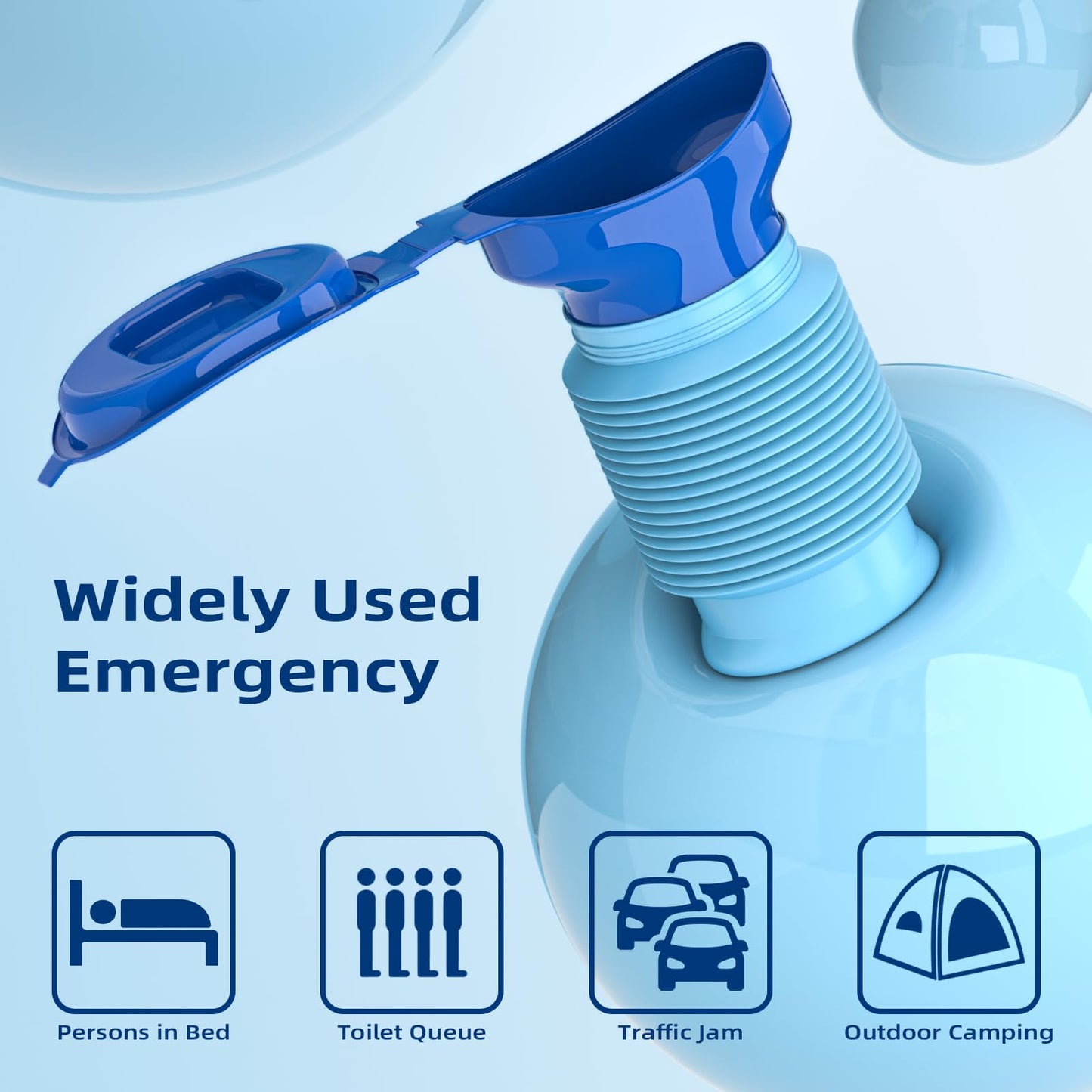 750ML Portable Urinal Bottle – Foldable Emergency Toilet for Travel & Camping