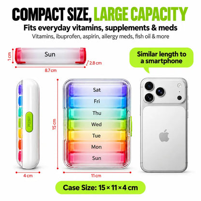 💊 7-Day Jumbo Pill Organizer – Large Capacity Vitamin & Supplement Case