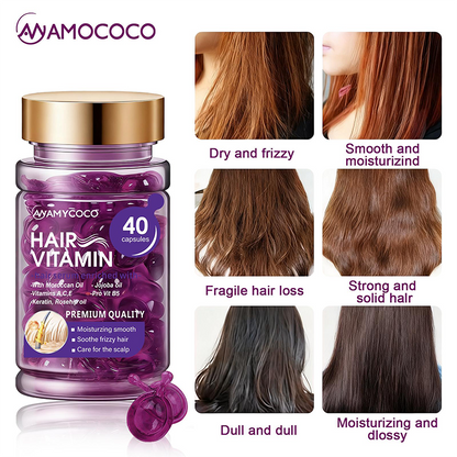 Hair Vitamin Capsules Infused with Violet Vitamins & Argan Oil for Color-Treated 💇‍♀️