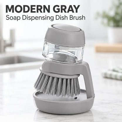 Soap Dispensing Dish Brush with Stand 🫧 Press. Scrub. Done.
