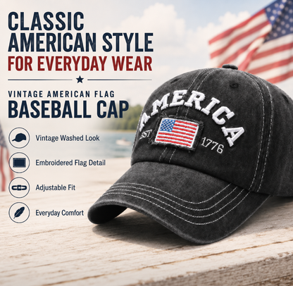 🦅49% OFF🔥Vintage American Flag Baseball Cap