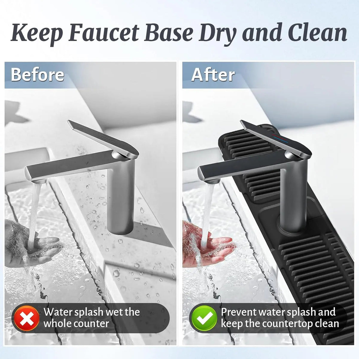 Tap Mat for Kitchen Sink, Splash Guard, Silicone Drying Mat, Quick Drying Stone Sink Tray ✨