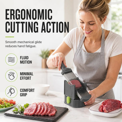 Professional Manual Fresh Meat Slicer and Shredder - Food-Grade Stainless Steel Kitchen Tool for Beef and Fish