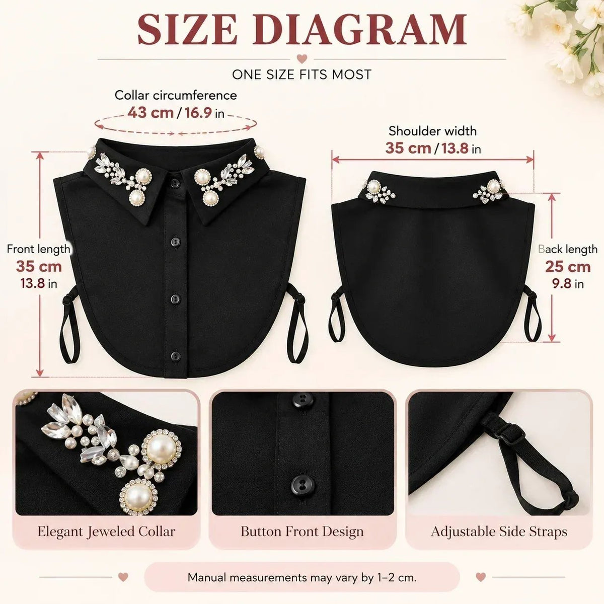 🎉✨ Jeweled Detachable Collar-Instant Elegance & Effortless Layering