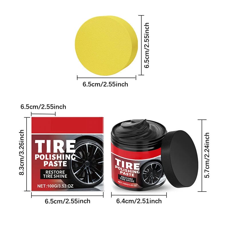 🎉✨Tire Shine Balm with Sponge – Restore a Deep Black Finish
