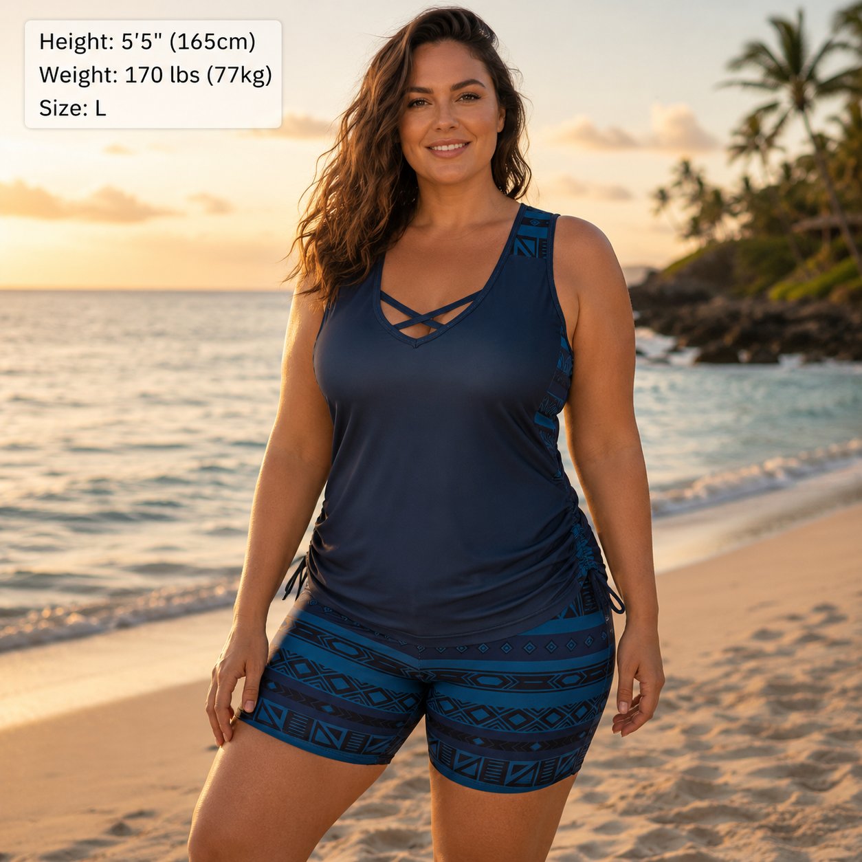 ⏰HOT SALES 60% OFF - Miraclesuit Women's 2-Piece Tummy Control Tankini Set with Built-In Bra – Flattering Boho Swimwear with Shorts 🔥 Buy 2 Free Shipping