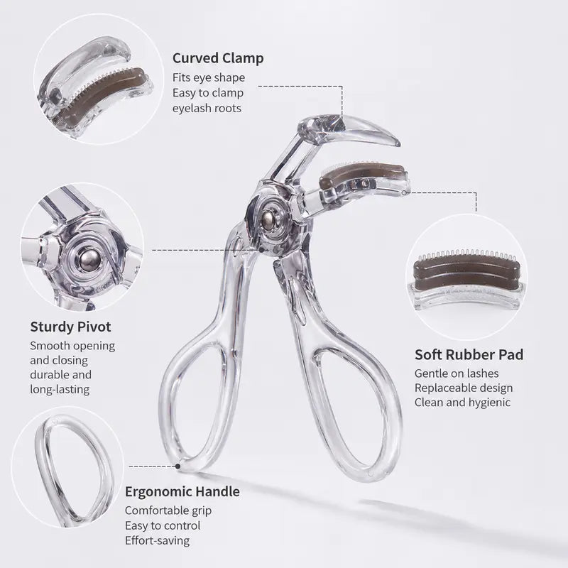Lash Genius Wide-Angle Curler with Comb, Replaceable Silicone Pad✨