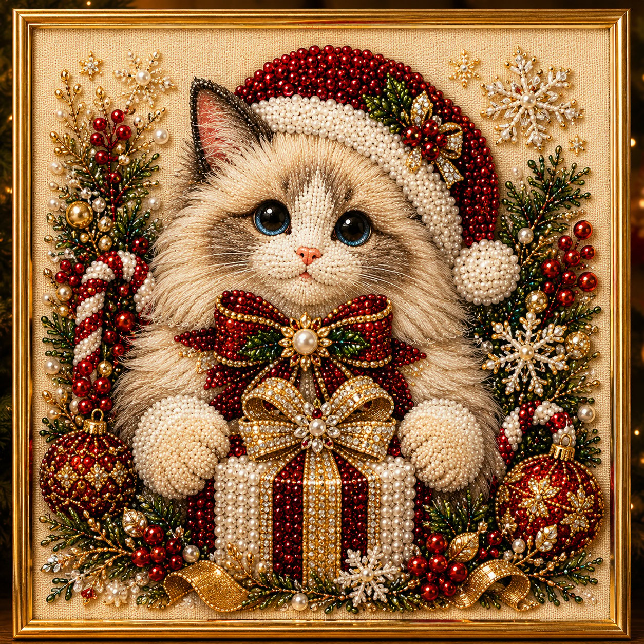 🔥HOT SALES  49% OFF – ✨ Premium 3D Pearl DIY Pet Portrait Art Kit | Luxury Flocked Canvas with Scratch-Resistant Non-Fading Pearl Beads DIY Handmade Festive Seasonal Decor 🐾💎