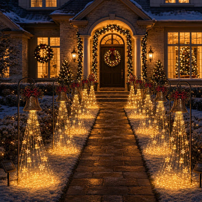🔥Hot Sale 49% OFF🎄 Christmas Bell Cascade Solar Yard Light✨
