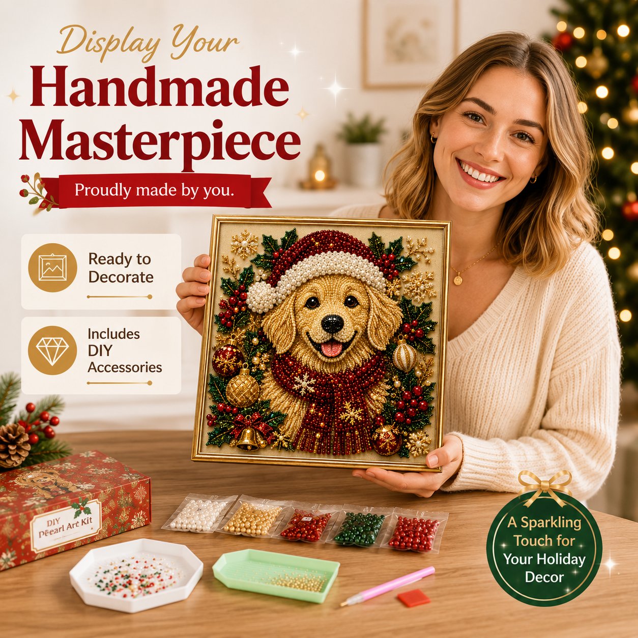🔥HOT SALES  49% OFF – ✨ Premium 3D Pearl DIY Pet Portrait Art Kit | Luxury Flocked Canvas with Scratch-Resistant Non-Fading Pearl Beads DIY Handmade Festive Seasonal Decor 🐾💎