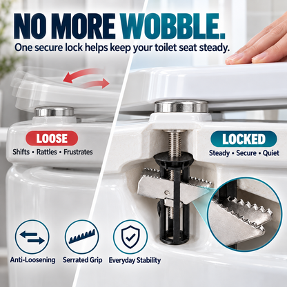 🎃Halloween Deal 50% OFF! 🔒 Universal Locking Toilet Seat Fixing Bolt – 304 Stainless Steel Quick-Lock Kit with 2 Washers