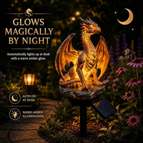 Solar Dragon Garden Statue Light 🐉