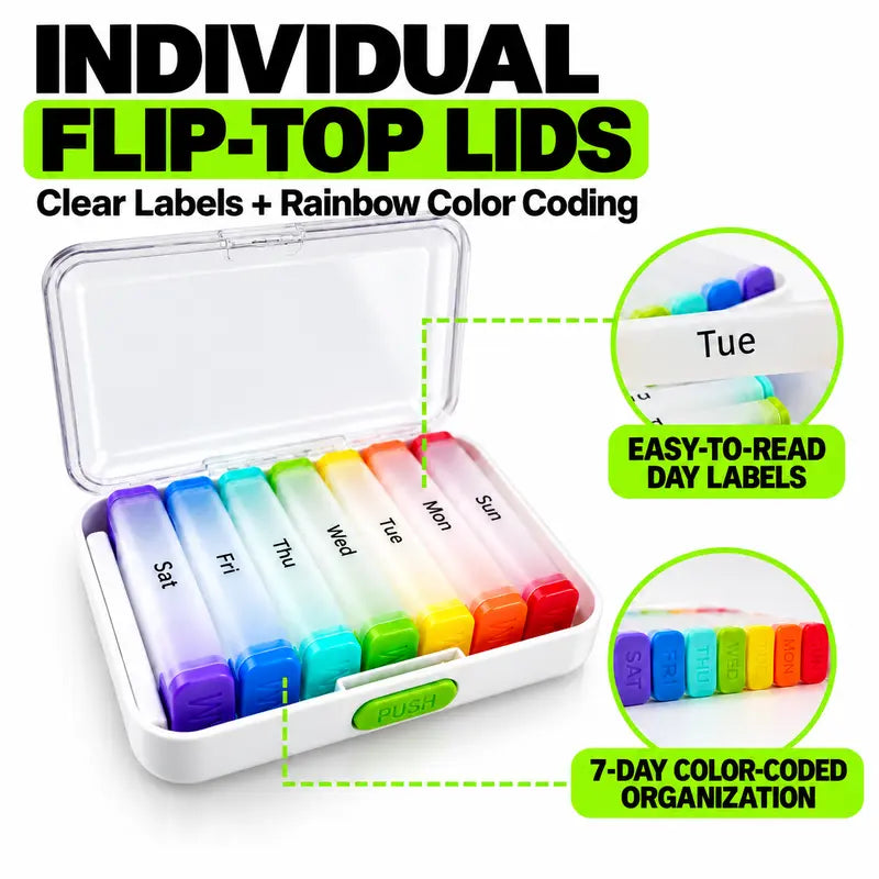 💊 7-Day Jumbo Pill Organizer – Large Capacity Vitamin & Supplement Case