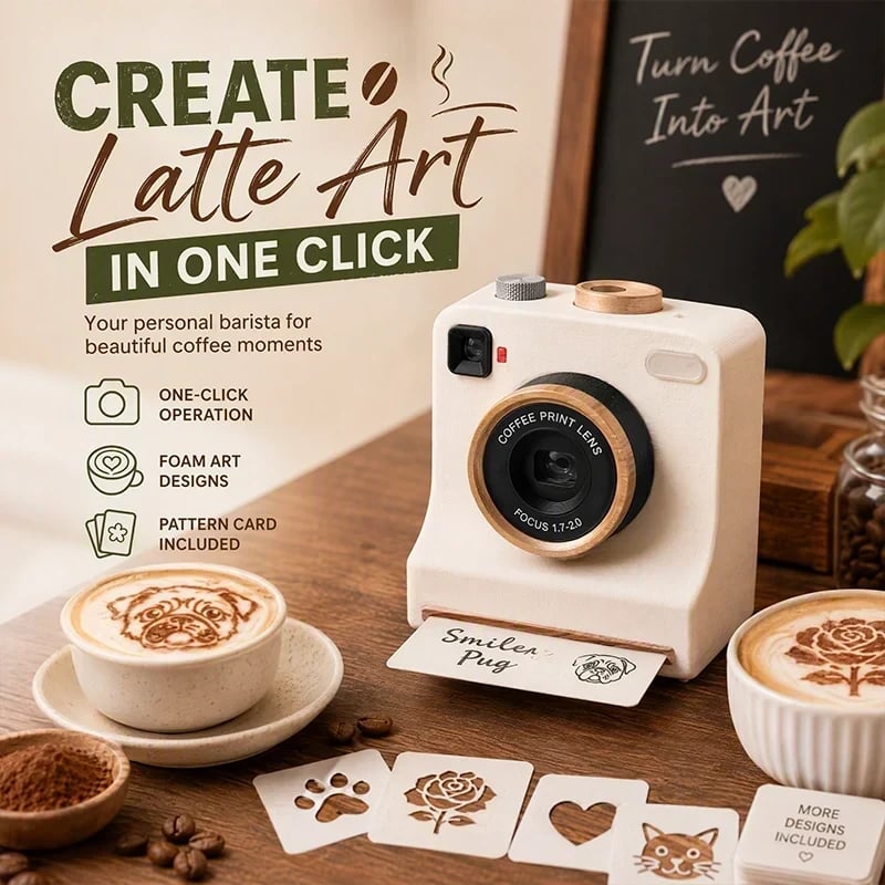 ☕✨ 50% OFF Smart Latte Art Maker Camera Tool 🎨 Create Beautiful Coffee Designs At Home(✨Buy 2 Free Shipping)