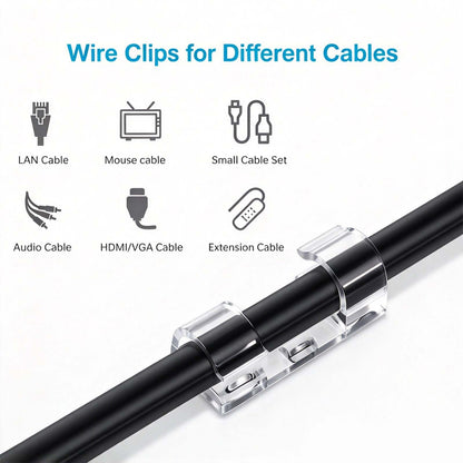 40Pcs Self-Adhesive Cable Clips,  Space-Saving Wire Cord Organizer 🔌
