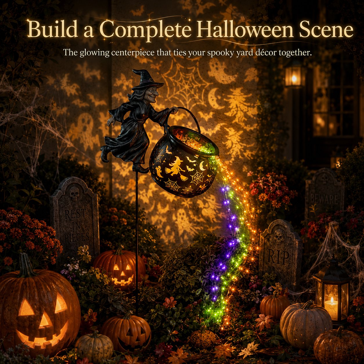 🌟2026 NEW HOT SALE 49% OFF🎃Halloween Witch Cauldron Garden Light