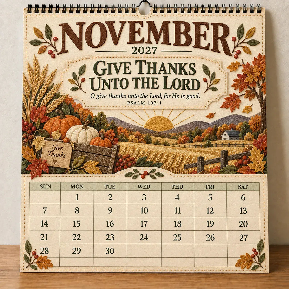 ✝️ 2027 Psalms Wall Calendar | Monthly Scripture & Christian Artwork