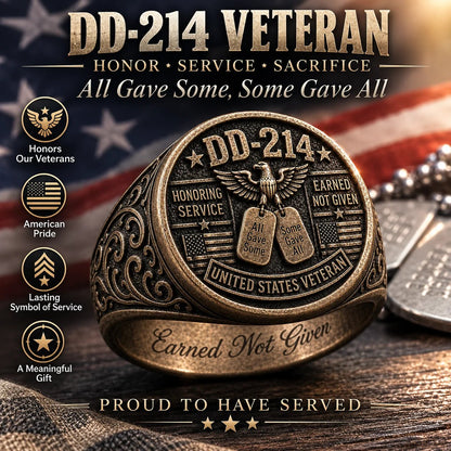 ✨2026 Limited Edition-🎖️ DD-214 Veteran Honor Ring — "All Gave Some & Some Gave All"