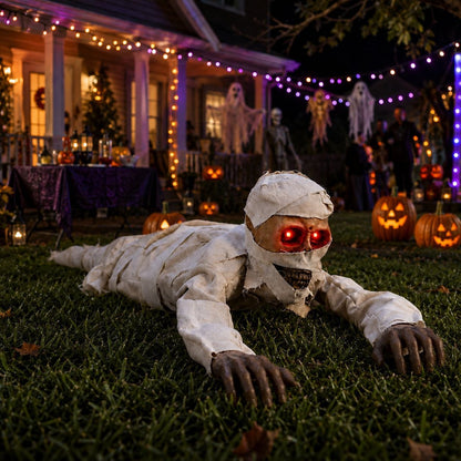 💀 Sound-Activated Animated Crawling Mummy with Glowing Red Eyes – FREE SHIPPING 🚚