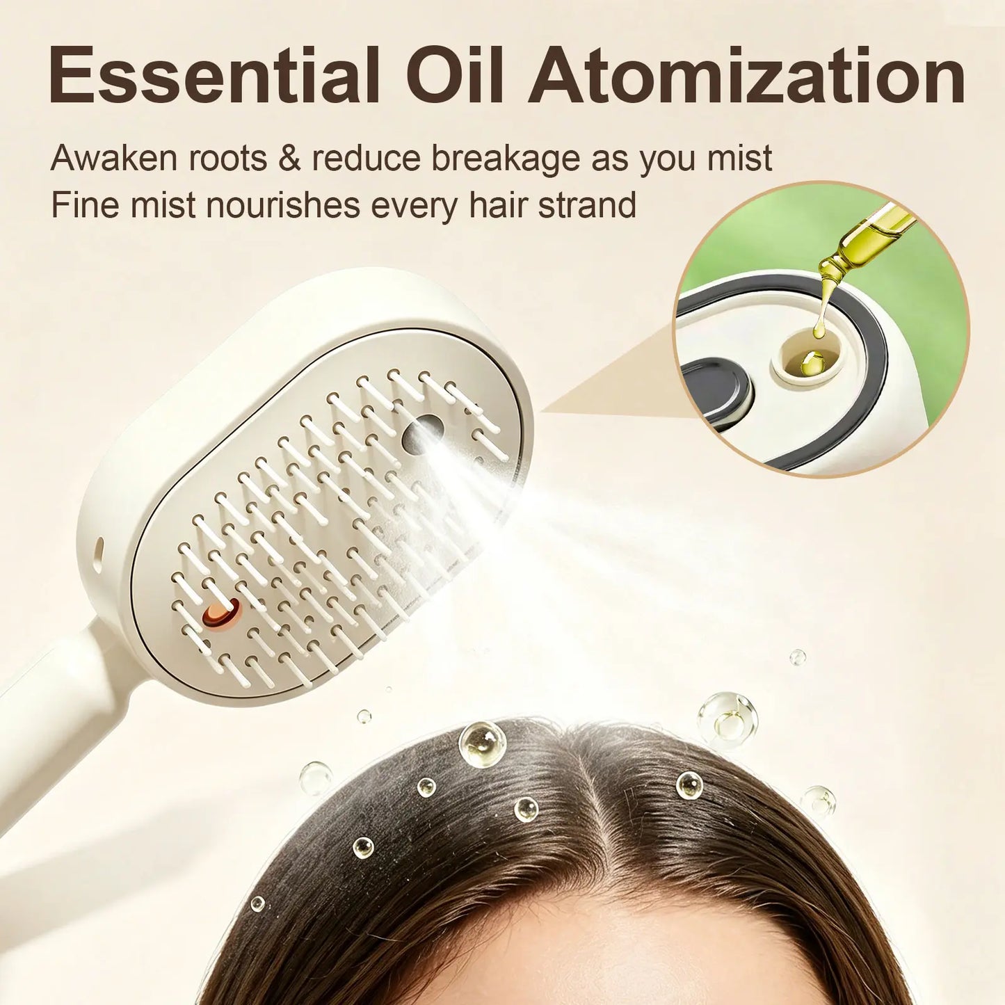 Electric Spray Air Cushion Massage Comb, Anti-Tangle Electric Hair Brush