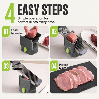 Professional Manual Fresh Meat Slicer and Shredder - Food-Grade Stainless Steel Kitchen Tool for Beef and Fish