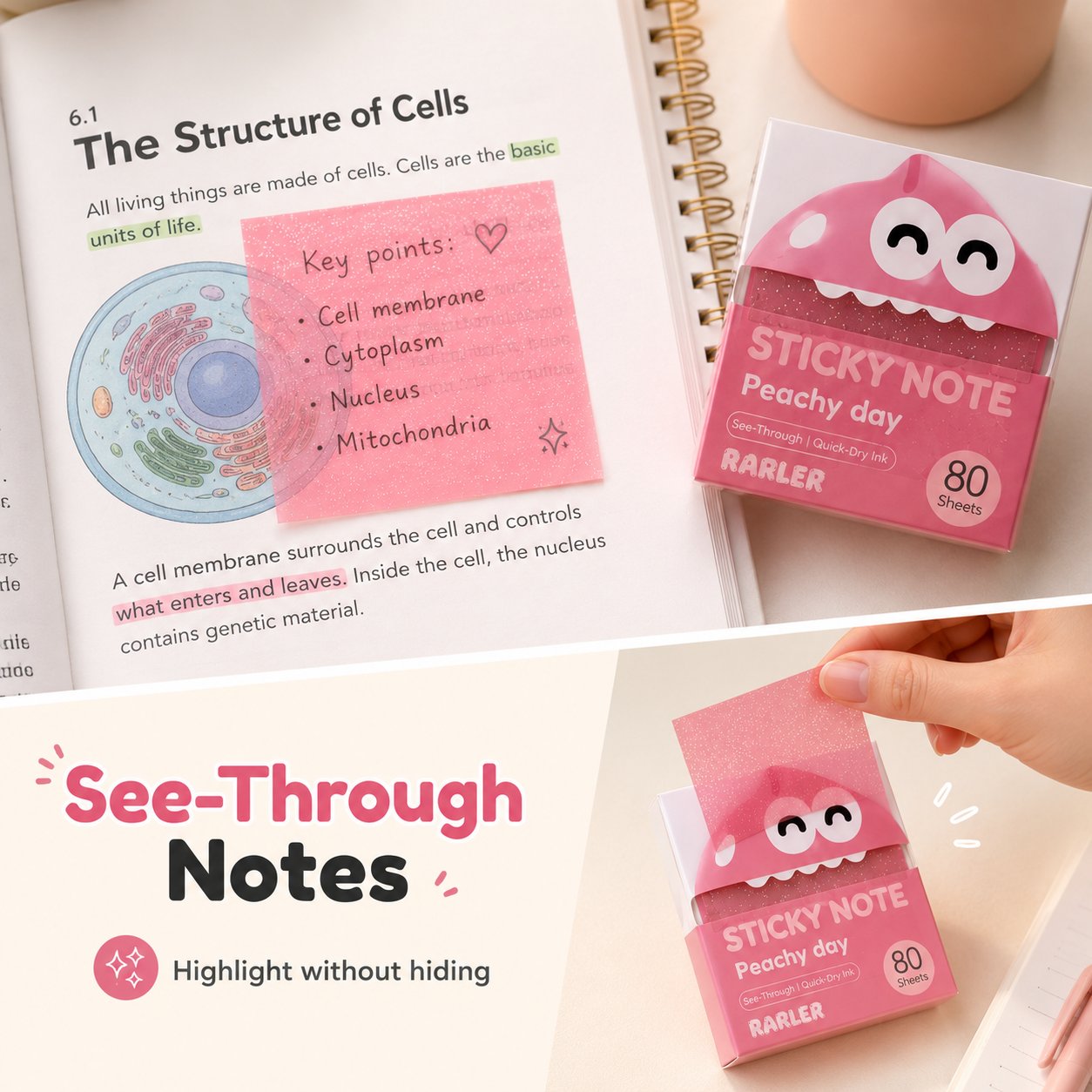 🔥HOT SALES 50% OFF - 👾Cute Monster Memo Notes | Pull-Out Sticky Note Pad with 80 Easy-Peel Sheets