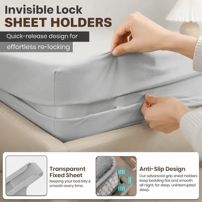 4-Pack Heavy Duty Bed Sheet Clips, Locking Mattress Corner Holders🛏️