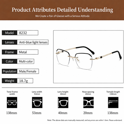 Ultra Light Metal Blue Light Blocking Reading Glasses👓