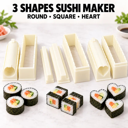 DIY Sushi Maker Mold Set, HIPS Non-Stick Sushi Rolling Tool with Cutting Groove 🍣