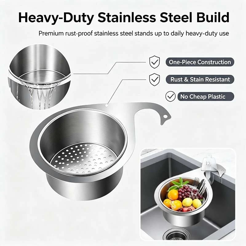 💧Stainless Steel Swan Sink Strainer Basket🦢💧