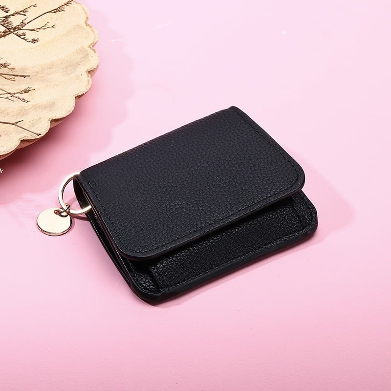 🔥🎁🌹Short Wallets for Women – Fashionable Card Holder with Key Ring & Coin Purse
