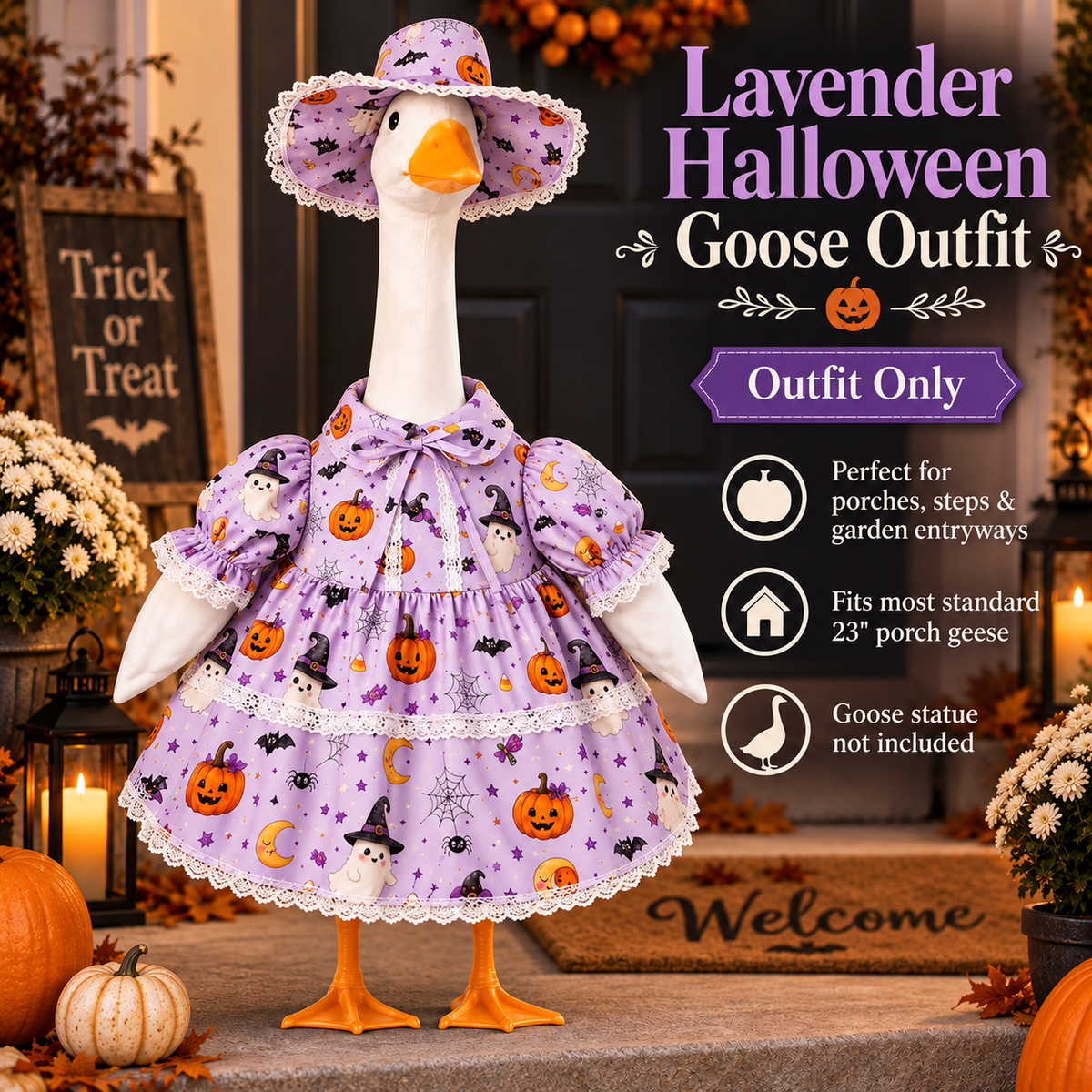 🪿🎃 44% OFF – Halloween Porch Goose Outfit Collection | Give Your Goose a Spooky New Look