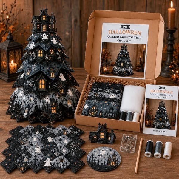 🔥HOT SALES 49% OFF - 🎃 DIY Halloween Quilted Fabric Tree Kit(📦Buy 2 Free Shipping)