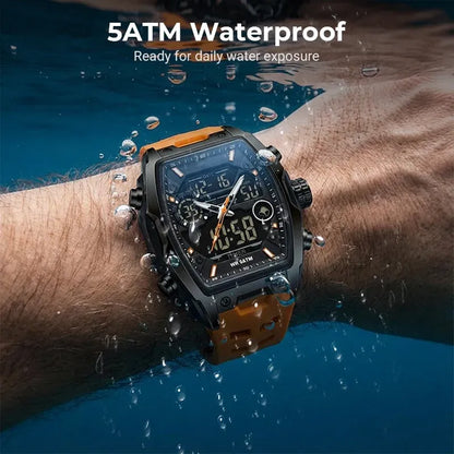 ⌚ Read It in the Dark – Men's Dual Display Sports Watch with Luminous Dial. Waterproof & Rugged. 50% Off. UK Stock