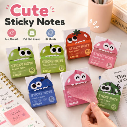 🔥HOT SALES 50% OFF - 👾Cute Monster Memo Notes | Pull-Out Sticky Note Pad with 80 Easy-Peel Sheets