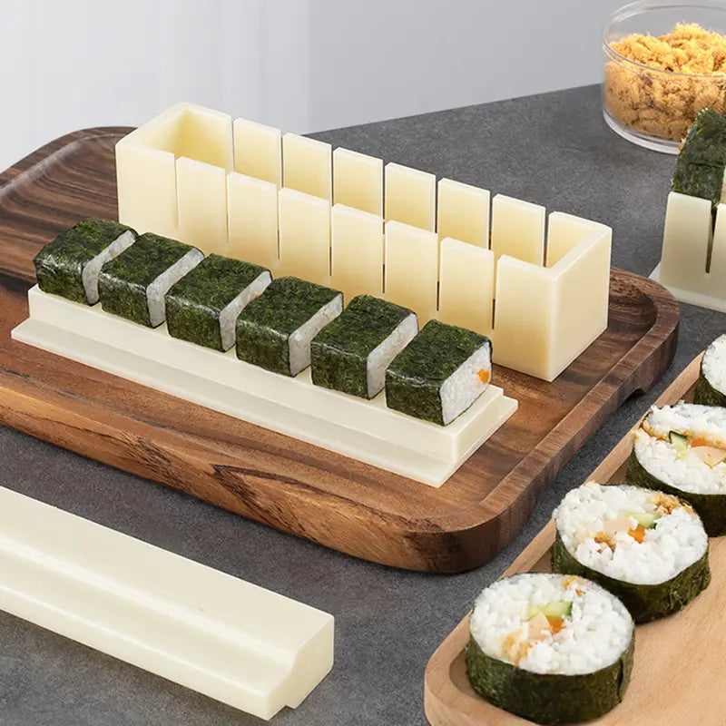 DIY Sushi Maker Mold Set, HIPS Non-Stick Sushi Rolling Tool with Cutting Groove 🍣